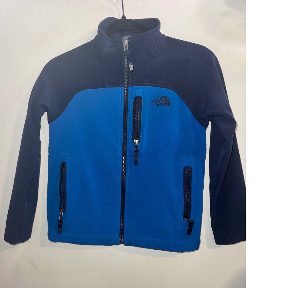 The North Face Kids Apex Bionic Softshell Jacket Blue Navy Full Zip Size M 10/12